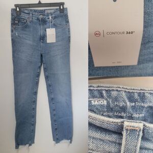 NEW AG SAIGE HIGH RISE STRAIGHT JEANS JAPAN ADRIANO GOLDSCHMEID Contour 25 NWT